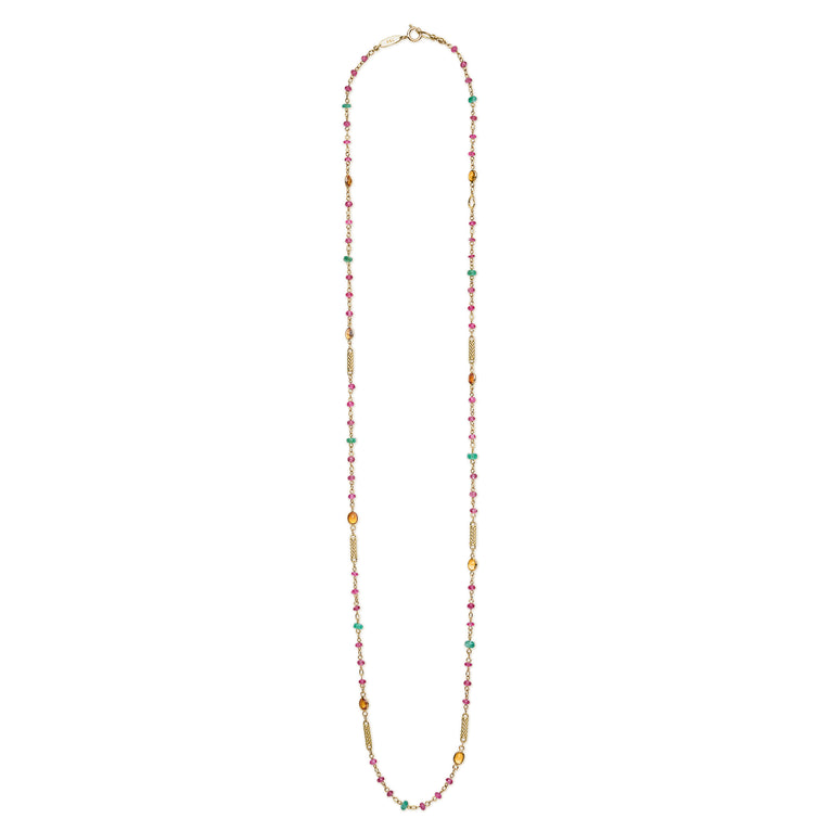 Caviar Gold 18K Gold Orange Sapphire Necklace