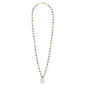 Caviar Gold 18K Gold and Black Spinel Peace Sign Pendant Necklace
