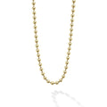 18K gold ball chain necklace finished on a signature lobster clasp. Length available in 20, 22, 24, and 26 inches.