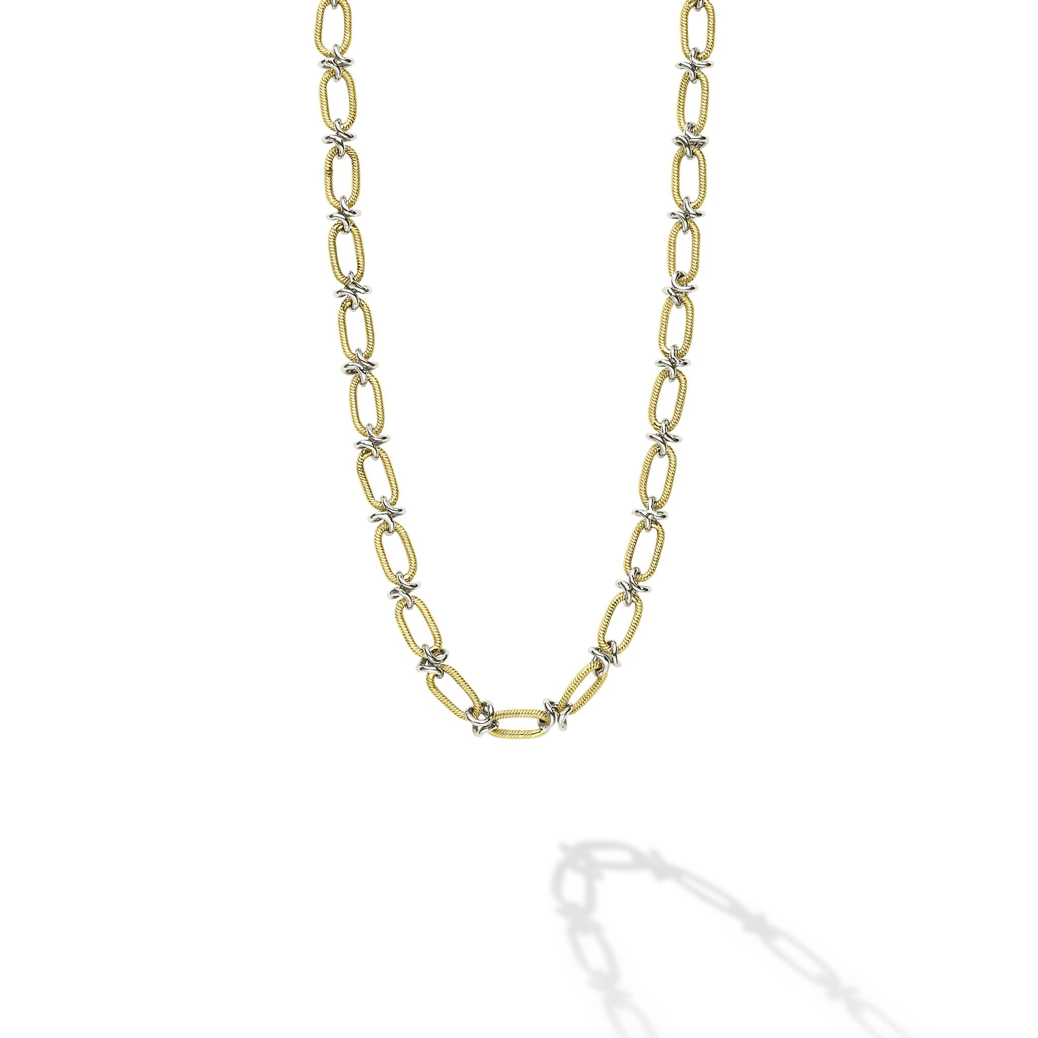 Studio 18K Gold Two-Tone Twist Link Necklace