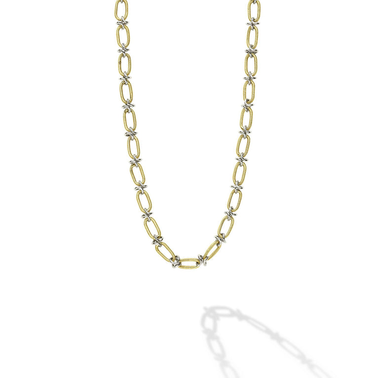 Studio 18K Gold Two-Tone Twist Link Necklace