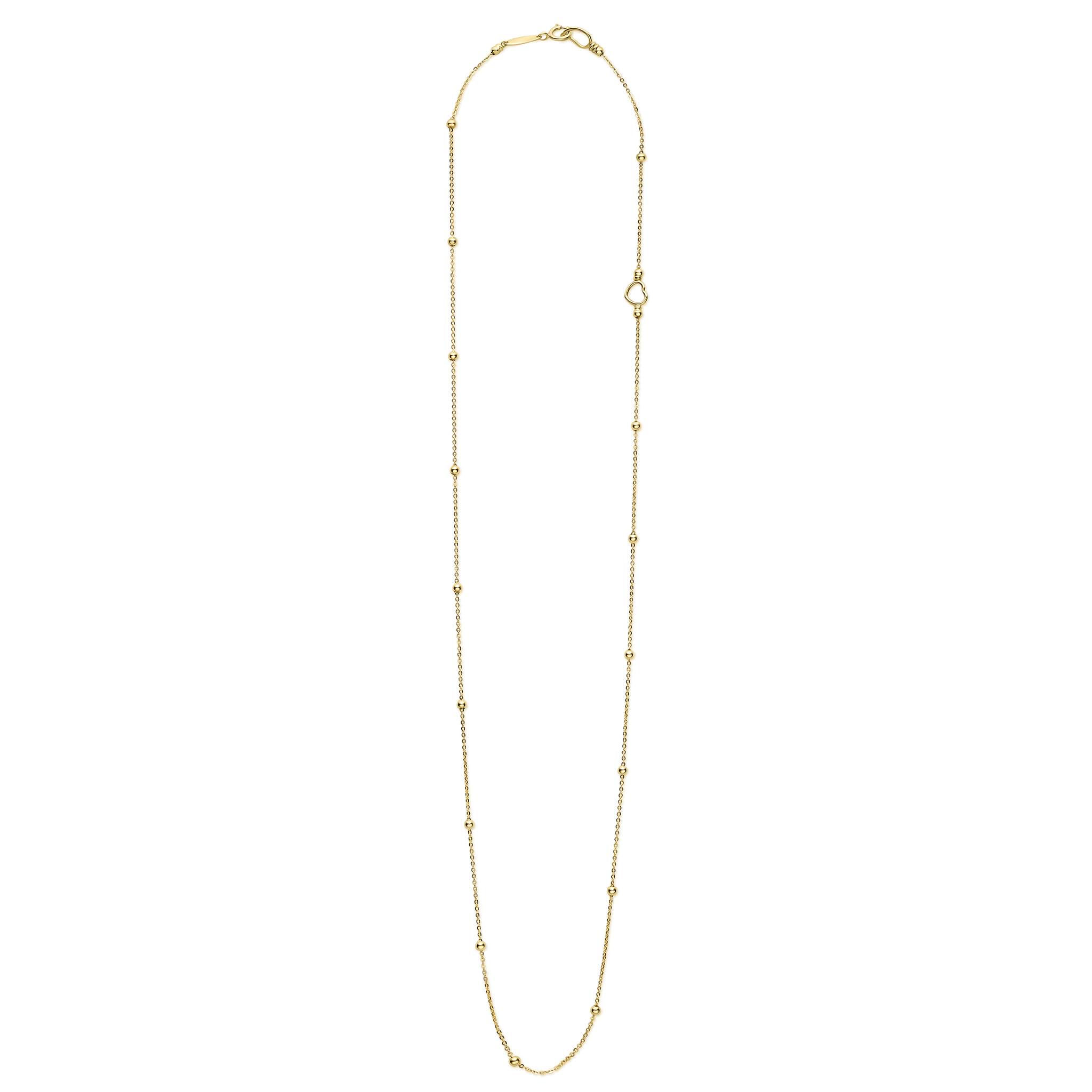 Full view of 18K Gold Station Beaded Necklace