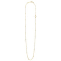 Full view of 18K Gold Station Beaded Necklace