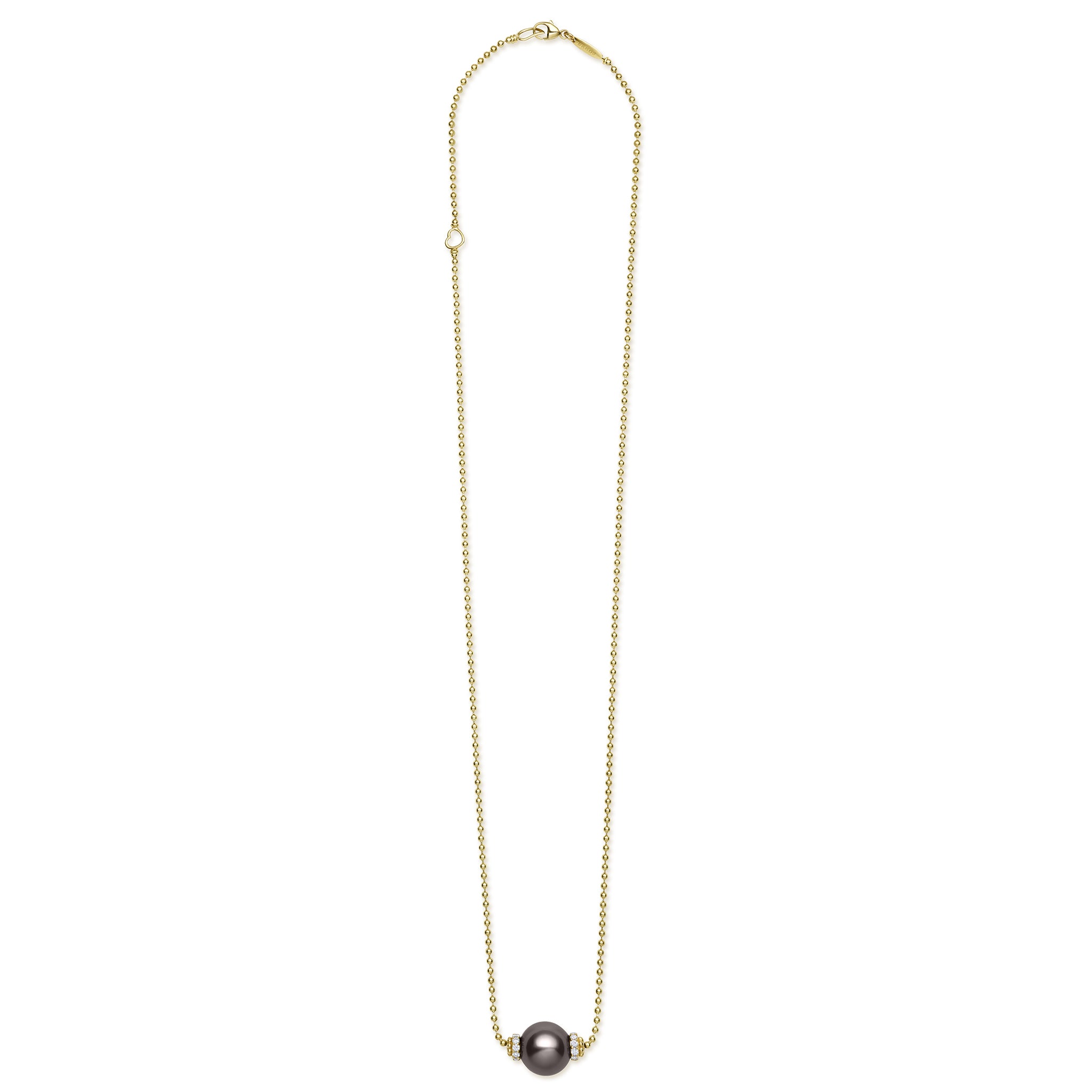 Luna 18K Gold Black Pearl Chain Necklace