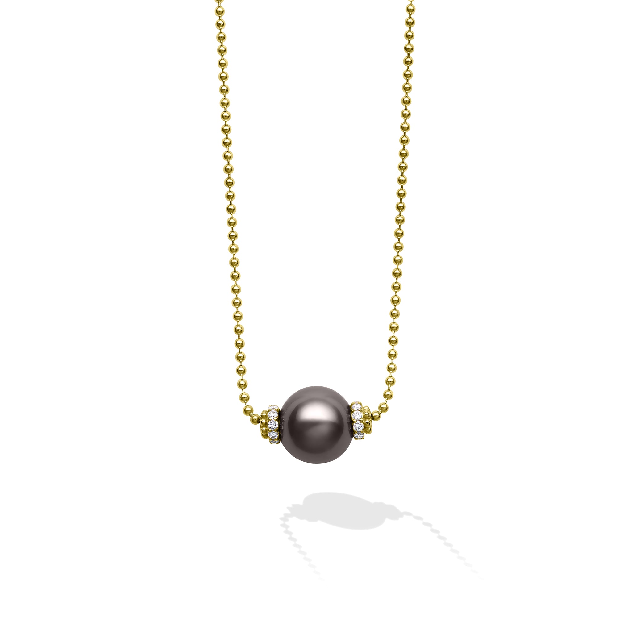 Luna 18K Gold Black Pearl Chain Necklace