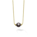 Luna 18K Gold Black Pearl Chain Necklace