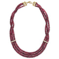 Caviar Gold 18K Rhodolite Garnet and Diamond Necklace