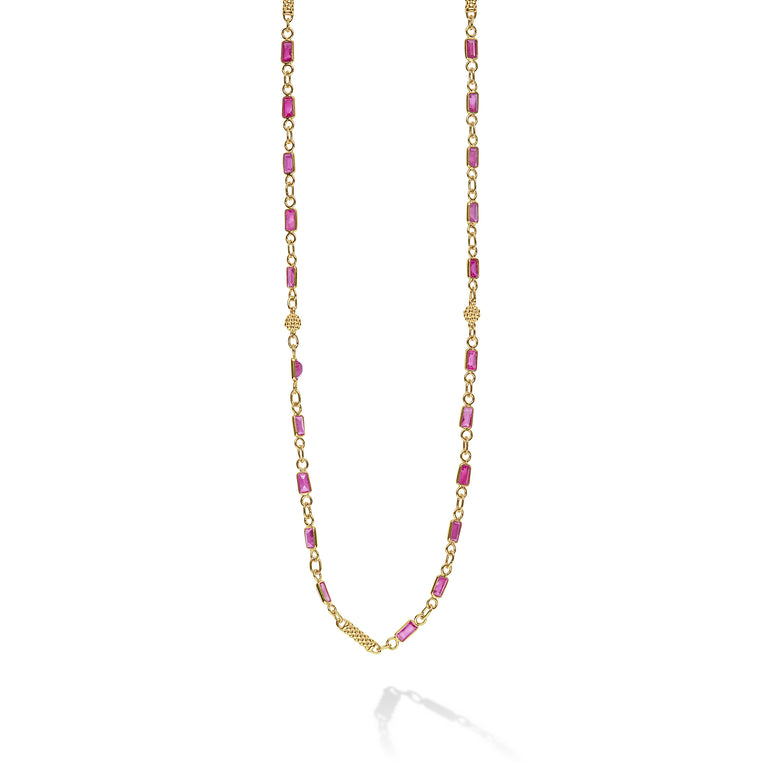 18K Caviar Gold and Ruby Icon Necklace