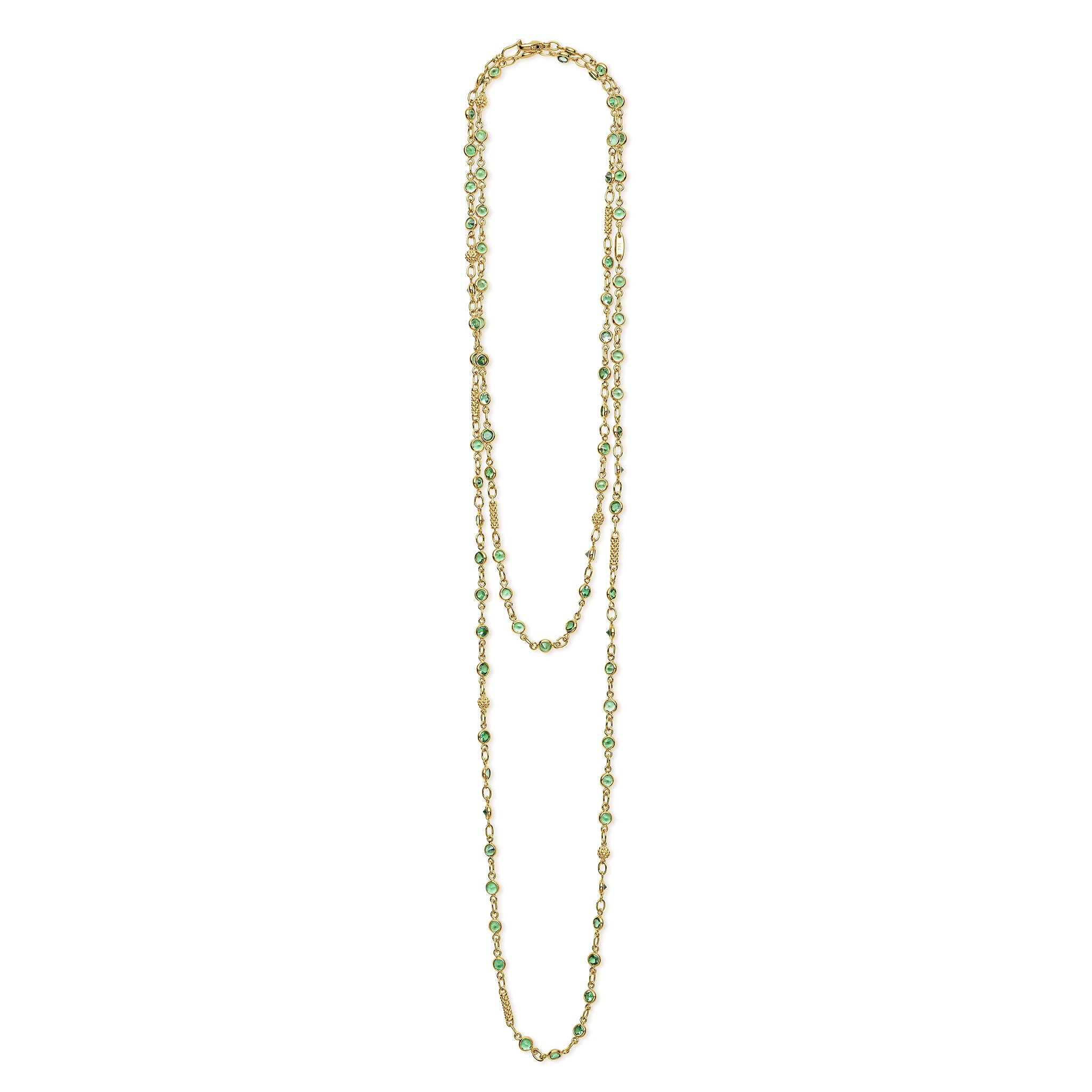18K Garnet Tsavorite Necklace