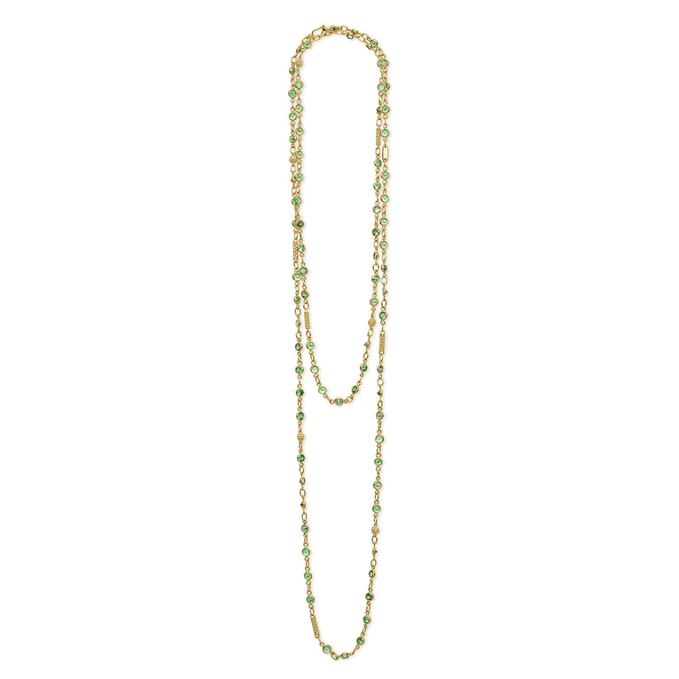 18K Garnet Tsavorite Necklace