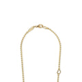 18K gold beaded necklace with lobster clasp and LAGOS engraving on a white background