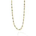 18K Gold Tsavorite Garnet & Diamond Station Necklace