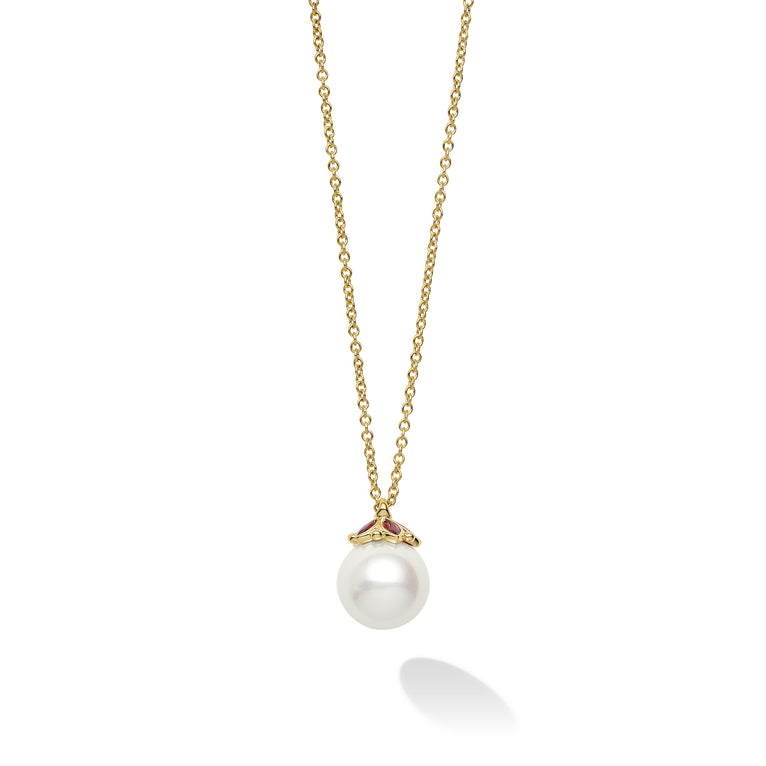 18K Gold Pearl Pendant Necklace
