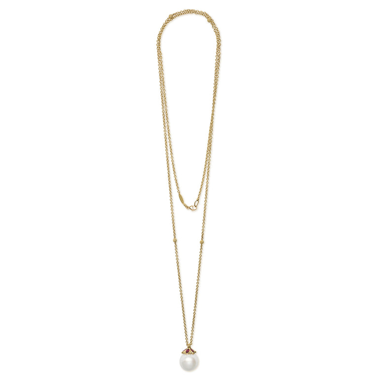 18K Gold Pearl Pendant Necklace