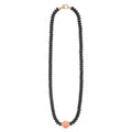 Caviar Gold 18K Gold Coral Matte Black Onyx Necklace