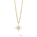Closeup of the 18K Gold Mini Diamond Star Pendant Necklace