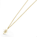 Side view of the 18K Gold Mini Diamond Star Pendant Necklace