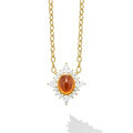 SML 18K Diamond & Orange Garnet Pendant Necklace