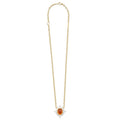 SML 18K Diamond & Orange Garnet Pendant Necklace