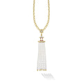SML 18K Gold Pearl and Ruby Tassel Necklace