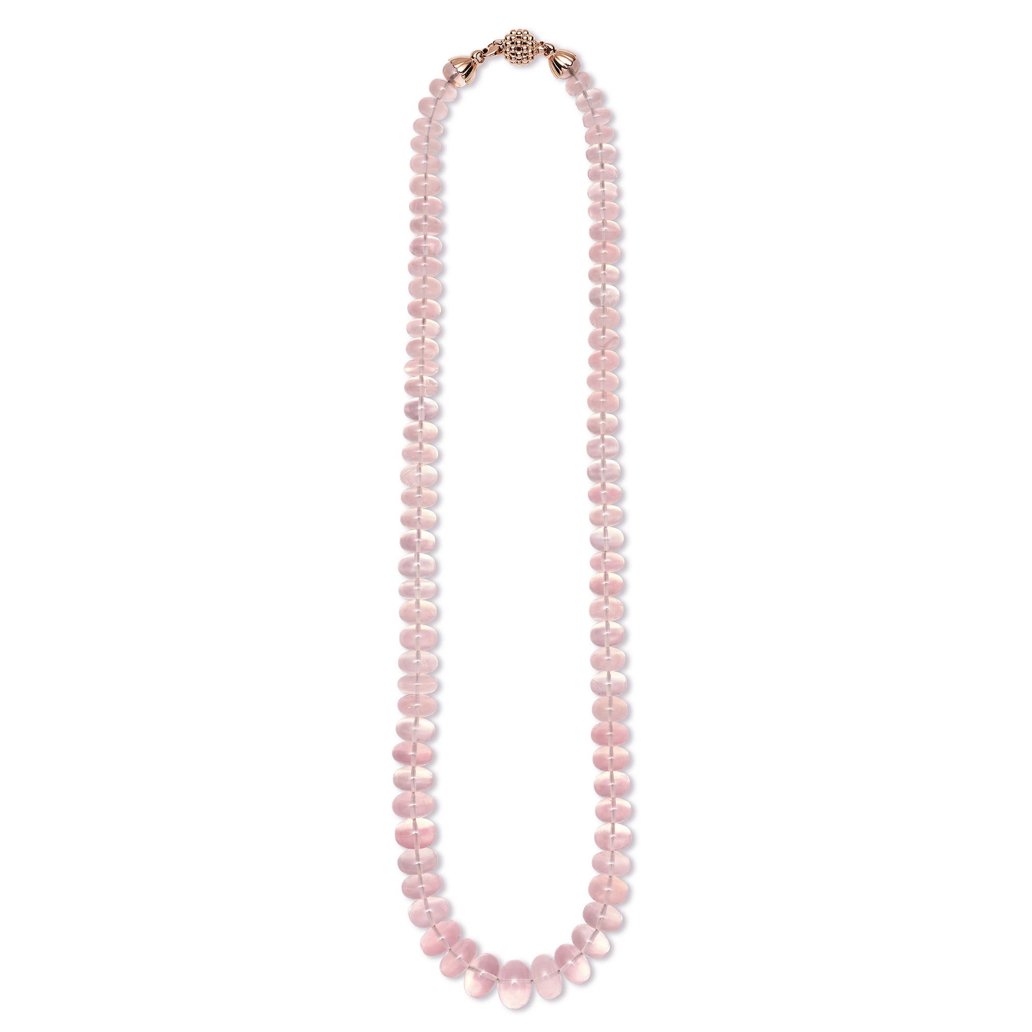 Caviar Gold 18K Caviar Gold Rose Quartz Necklace