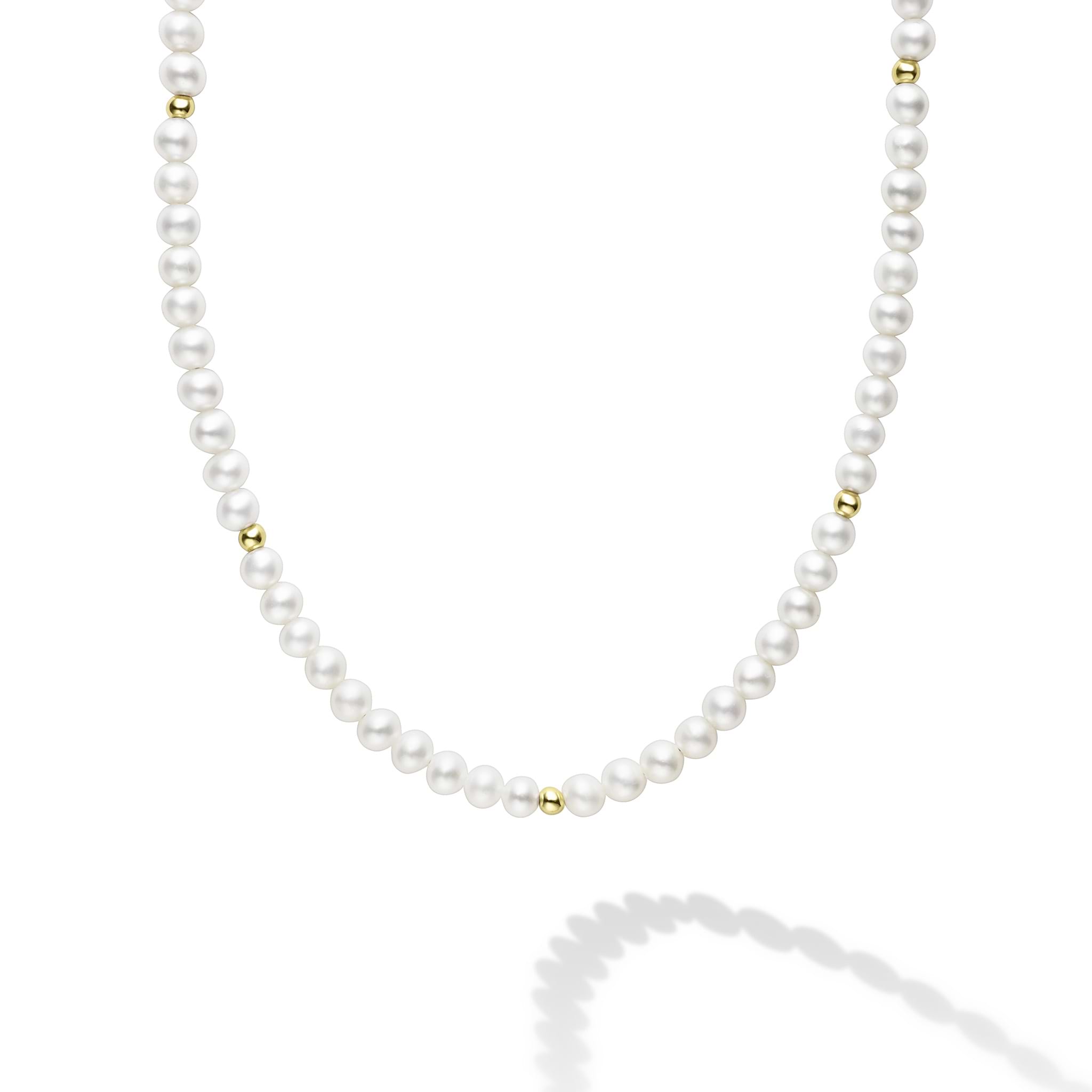 Created for children. A freshwater cultured pearl necklace with 18K gold Caviar beaded accents. From the LAGOS Kinder collection, this necklace is the ideal heirloom for a birth, first birthday or christening.