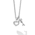 Created for children. Wonderfully detailed sterling silver heart and key pendant necklace with Caviar beaded accents from the LAGOS Kinder collection.