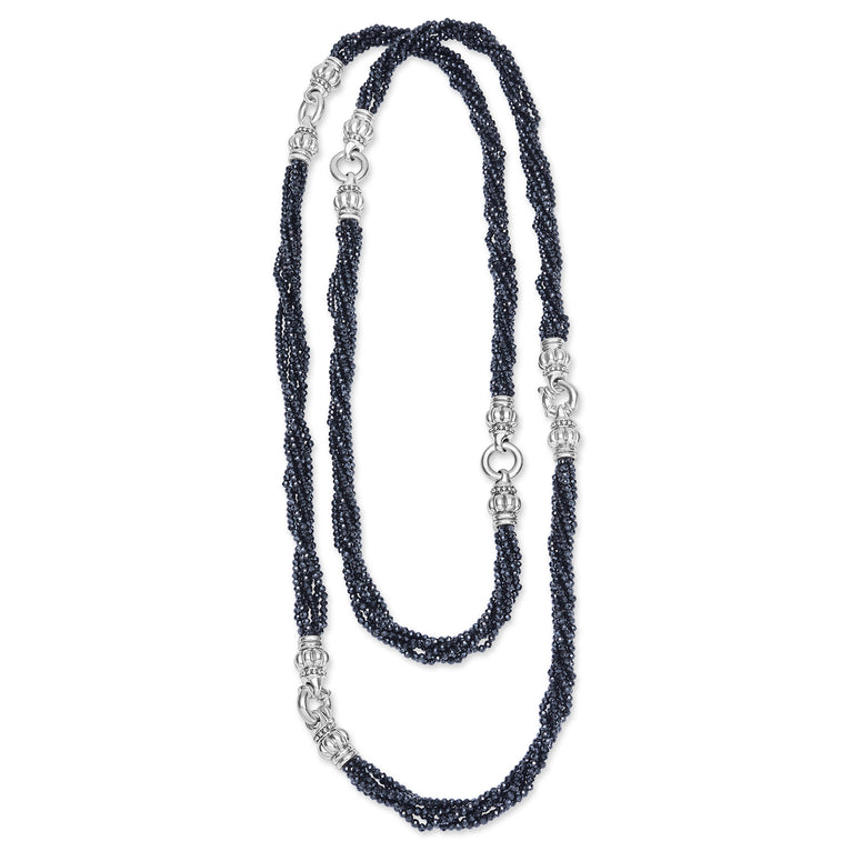 Caviar Icon Sterling Silver Black Spinel Bracelet & Necklace Set