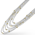 side view of the Two-Toned Caviar Five Row Strand Necklace