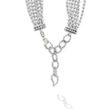 Clasp view of the Two-Toned Caviar Five Row Strand Necklace