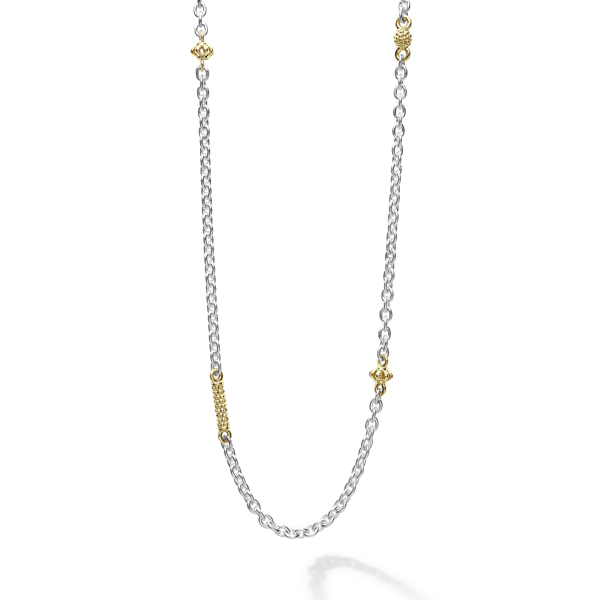 chieko＋ caviar chain necklace Shop 32 Inch Two-Tone Caviar Chain Necklace – LAGOS Signature Jewelry