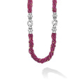 Caviar Icon  Sterling Silver and 18K Gold Garnet Beaded Necklace