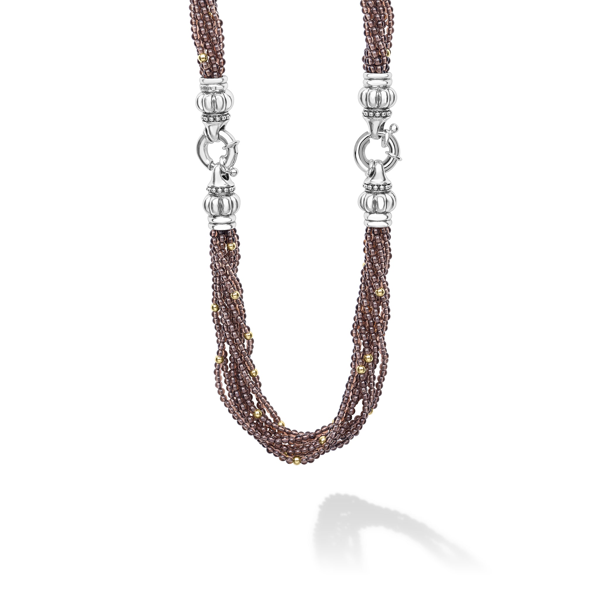Caviar Icon 18K Gold Smokey Quartz Beaded Necklace