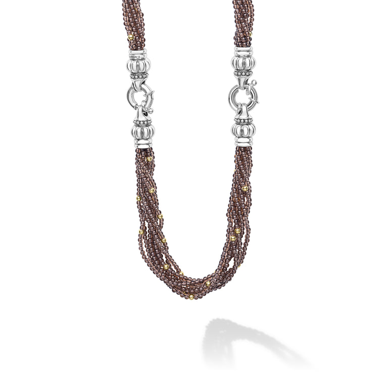 Caviar Icon 18K Gold Smokey Quartz Beaded Necklace