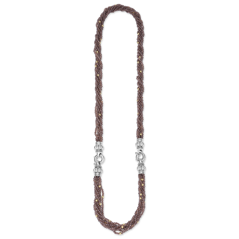 Caviar Icon 18K Gold Smokey Quartz Beaded Necklace