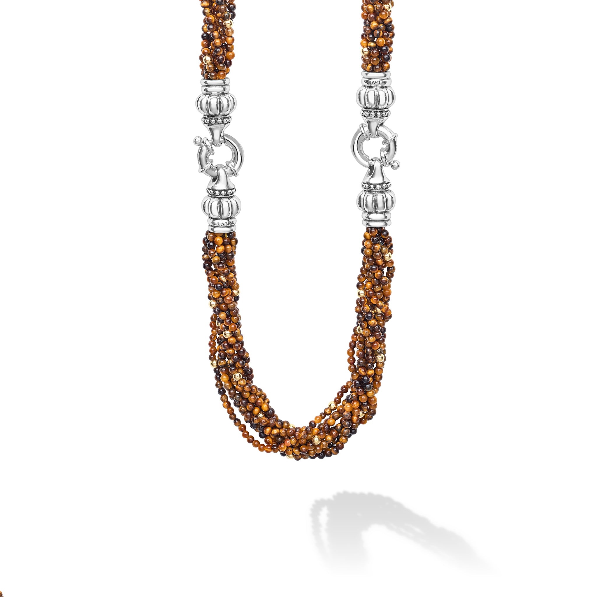 Caviar Icon 18K Gold Tigereye Beaded Necklace