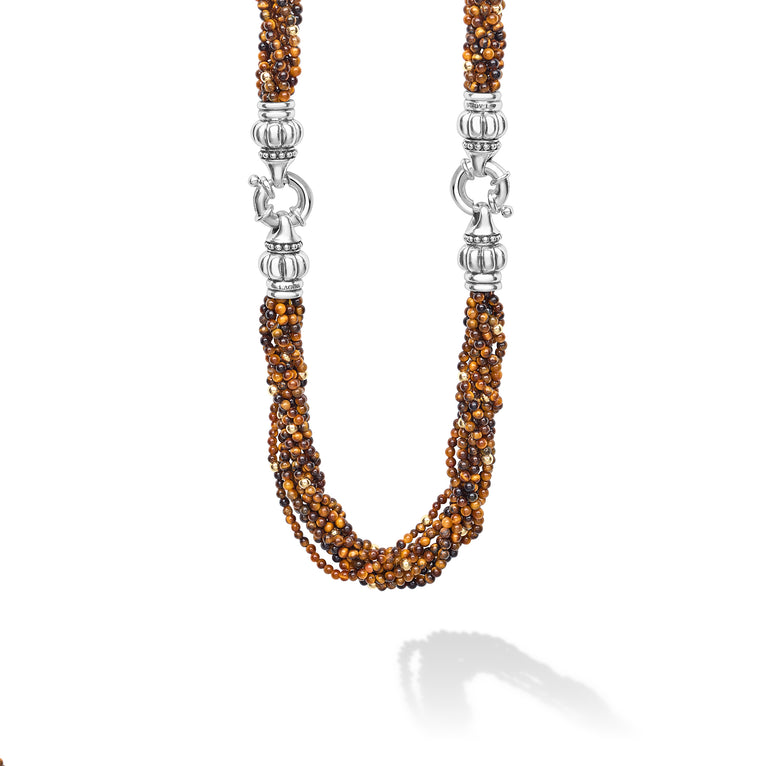 Caviar Icon 18K Gold Tigereye Beaded Necklace