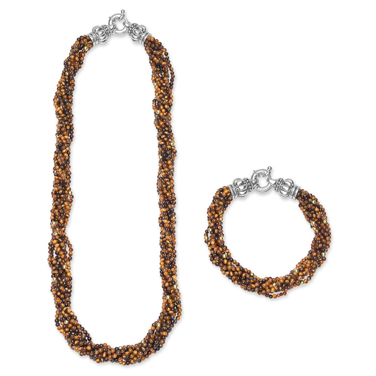 Caviar Icon 18K Gold Tigereye Beaded Necklace