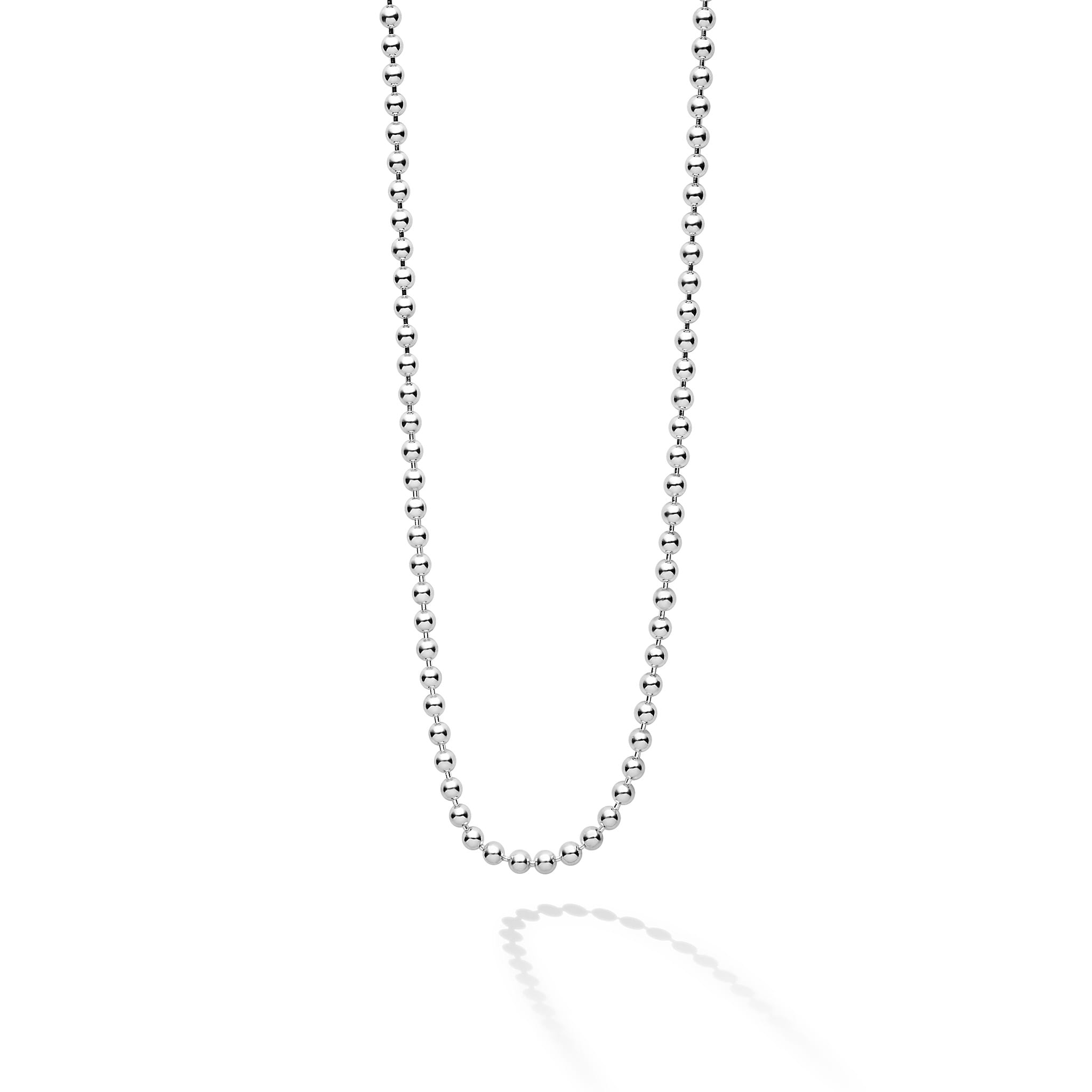 A sterling silver ball chain necklace that accommodates our LAGOS pendants. Length available in 20, 22, 24, 26 and 34 inches.