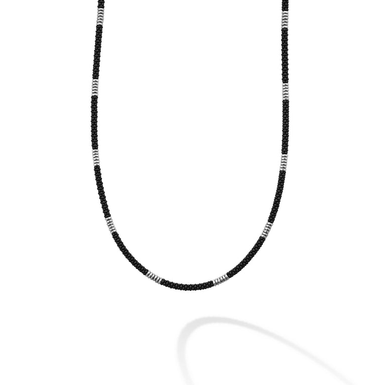 Silver Station Matte Black Ceramic Beaded Necklace | LAGOS Jewelry