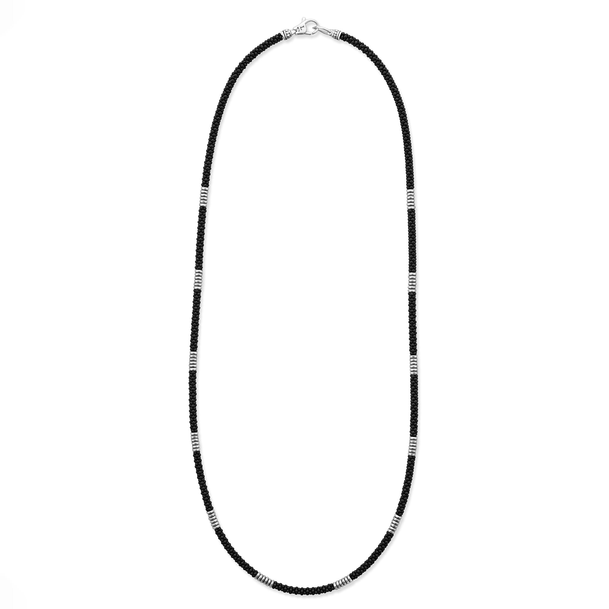 Silver Station Matte Black Ceramic Beaded Necklace | LAGOS Jewelry