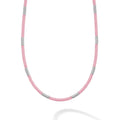 A pink ceramic and sterling silver Caviar beaded necklace that is finished with signature lobster clasp.