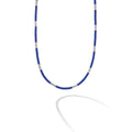 LAGOS Silver Station Matte Blue Caviar beaded ceramic necklace with sterling silver lobster clasp, ultramarine