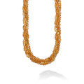 Caviar Color Citrine and 18k Gold Beaded Torsade Five Strand Necklace