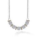 A LAGOS exclusive. Five diamond stations accent this necklace surrounded by sterling silver and 18K gold Caviar beading. LAGOS diamonds are the highest quality natural stones.