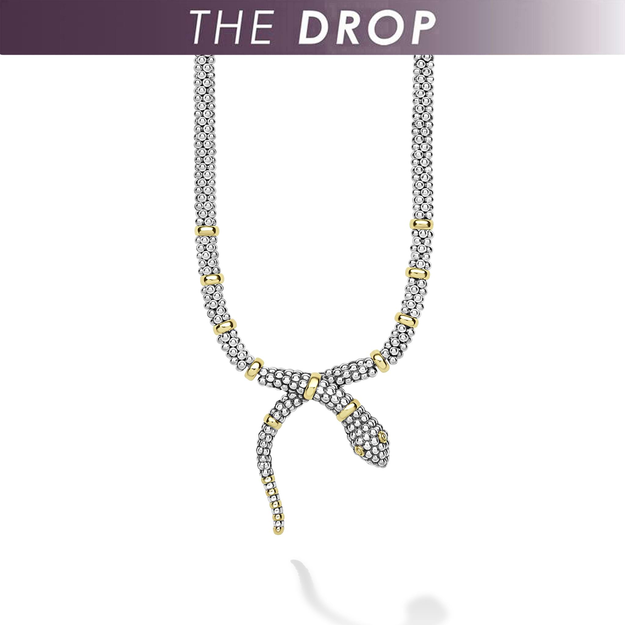 Rare Wonders The Drop Two-Tone Snake Necklace