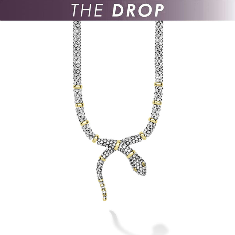 Rare Wonders The Drop Two-Tone Snake Necklace