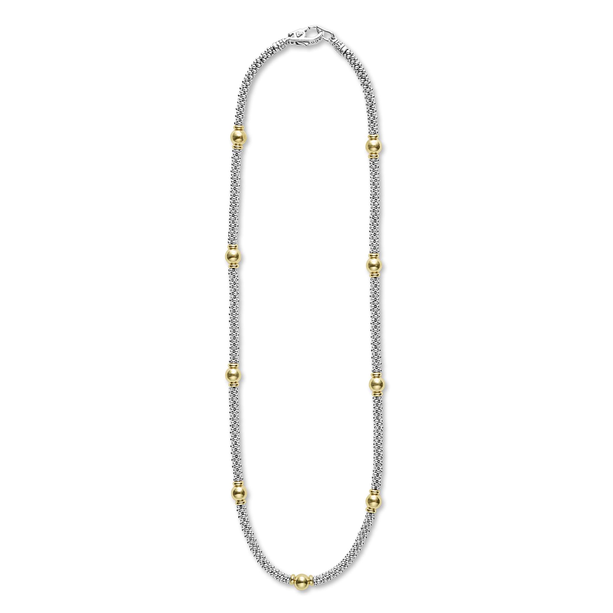 Signature Caviar 18K Gold Station Necklace