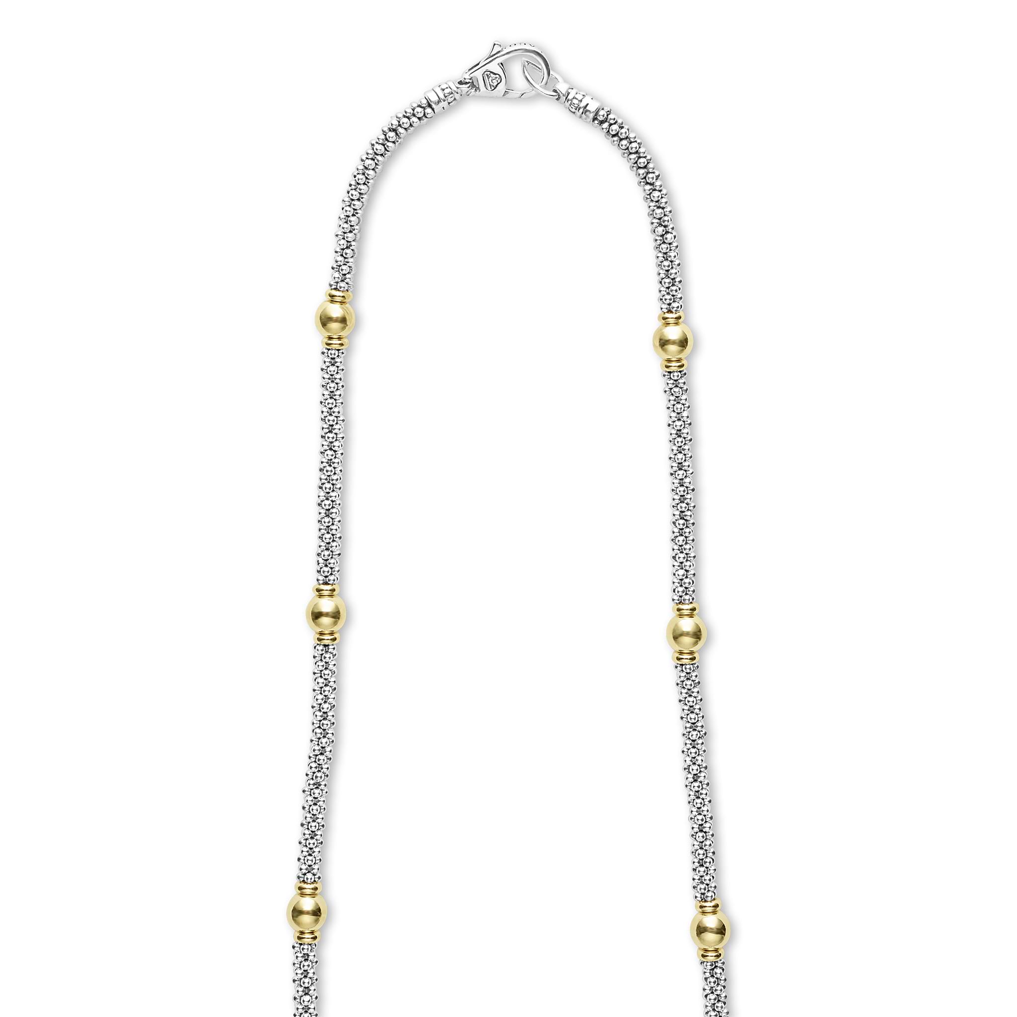 Signature Caviar 18K Gold Station Necklace