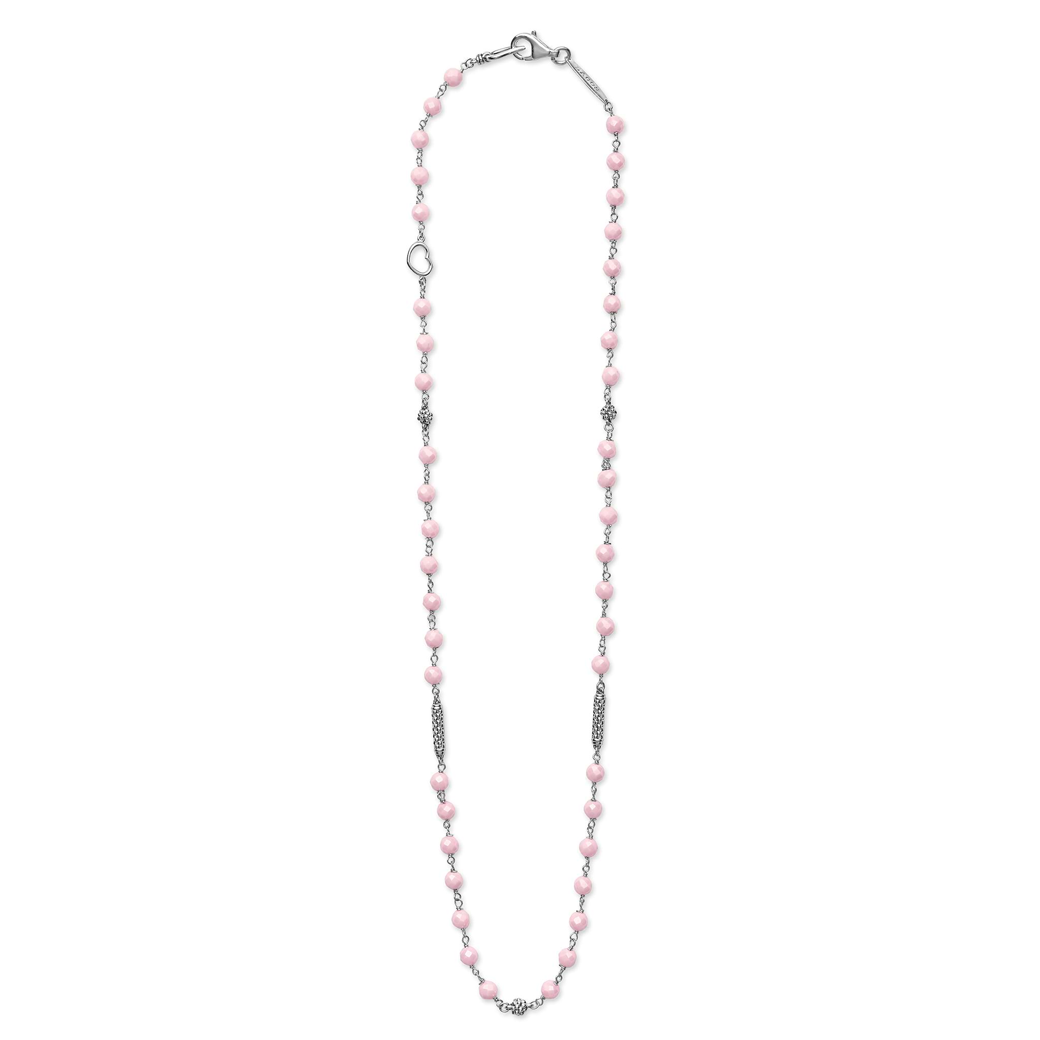 Caviar Icon Pink Ceramic Beaded Necklace
